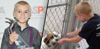 Menino de 7 anos recebe prêmio da ASPCA por salvar mais de 1.300 cachorros