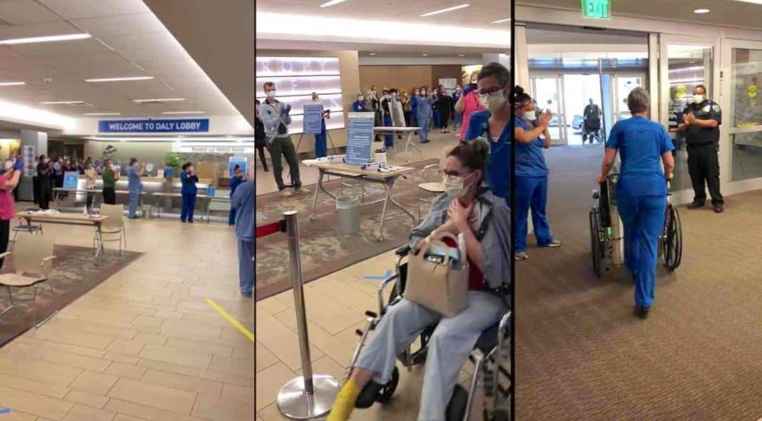 Hospitais estão incentivando pacientes recuperados com COVID tocando no tema Rocky