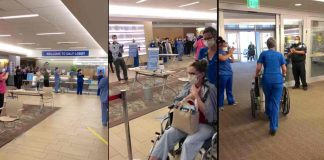 Hospitais estão incentivando pacientes recuperados com COVID tocando no tema Rocky